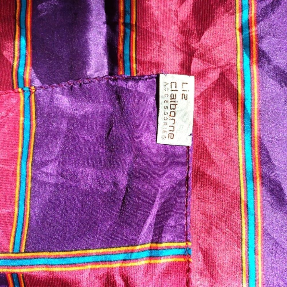 Vintage Liz Claiborne silk burgundy and purple scarf